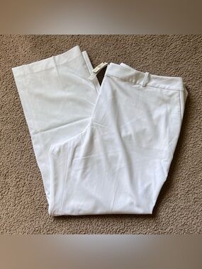 Talbots Woman Heritage White Trousers Dress Pants Plus Sz 22W NWT